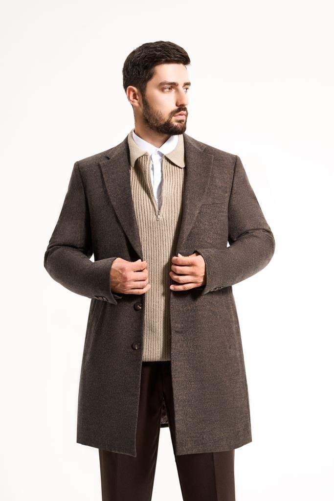 Пальто MAZALTOVMAN премиум Темно-коричневое фактурное