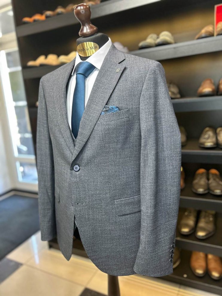 Костюм MAZALTOVMAN 3-ка премиум Серый фактурный