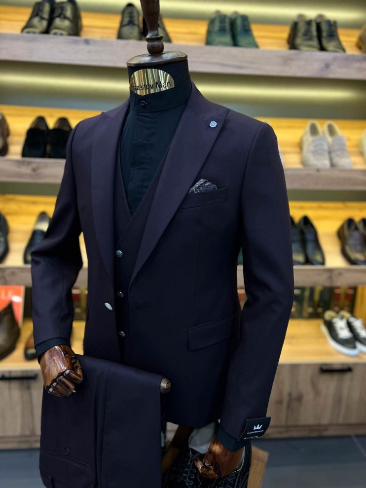 Костюм MAZALTOVMAN 3-ка премиум Бордовый фактурный