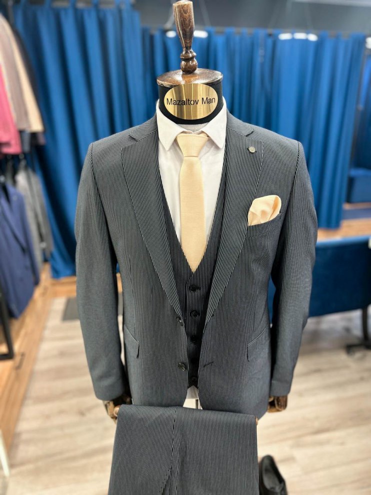 Костюм MAZALTOVMAN 3-ка Серый в полоску