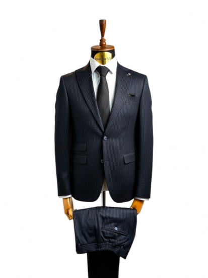 Костюм MAZALTOVMAN 2-ка премиум Темно-синий в полоску