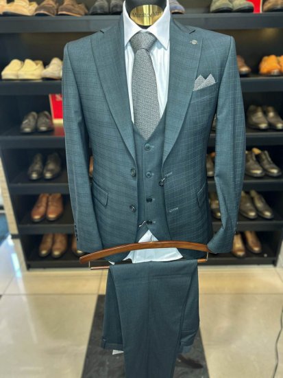 Костюм MAZALTOVMAN 3-ка премиум Зеленый в клетку