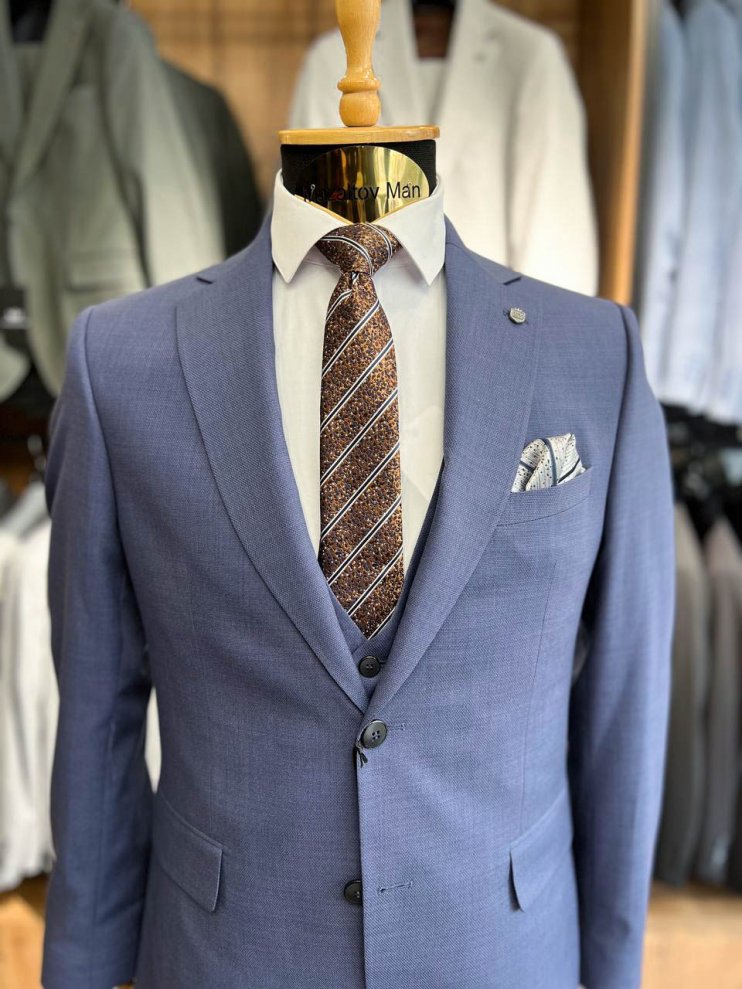 Костюм MAZALTOVMAN 3-ка премиум Синий фактурный